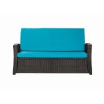 Coussin de banc de jardin - confort - 100x50x7cm - bleu - r�sine tress�e - multifonctionnel