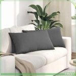 Coussins de canap� - abi - 2 pcs - gris fonc� - 80 x 40 cm - housses amovibles