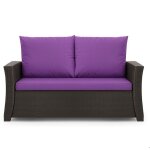 Coussins de canap� et de jardin - violet - 100x60x7cm - r�sine tress�e - confort ext�rieur - multifonctionnels ...