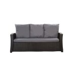 Coussins de canap� meubles de jardin en r�sine tress�e anthracite coussins 140x60x50 coussin de banc ...