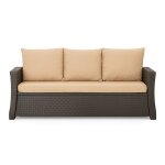 Coussins de canap� meubles de jardin en r�sine tress�e beige coussins balan�oire 150x50x50 coussin de ...