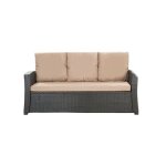 Coussins de canap� meubles de jardin en r�sine tress�e beige coussins ext�rieur 160x50x50cm coussin de ...