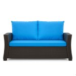 Coussins de canap� meubles de jardin en r�sine tress�e bleu coussins balan�oire 100x50x50cm coussin pour ...