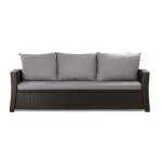 Coussins de canap� meubles de jardin en r�sine tress�e gris coussins ext�rieur 160x50x50cm coussin de ...
