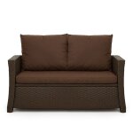 Coussins de canap� meubles de jardin en r�sine tress�e marron coussins balan�oire 100x50x50cm coussin ...