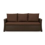 Coussins de canap� meubles de jardin en r�sine tress�e marron coussins ext�rieur 160x50x50cm coussin ...