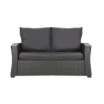 Coussins de canap� meubles de jardin en r�sine tress�e noir coussins balan�oire 100x50x50cm coussin pour ...