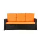 Coussins de canap� meubles de jardin en r�sine tress�e orange coussins balan�oire 140x60x50cm coussin ...