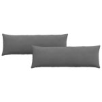 Coussins de canap� en tissu - vidaxl - gris fonc� - 120x40x20 cm - housses amovibles - rembourrage polyester ...