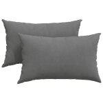 Coussins de canap� en tissu - vidaxl - gris fonc� - 50x30x18 cm - housses amovibles - rembourrage polyester ...
