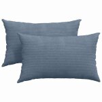 Coussins de canap� en velours c�tel� - vidaxl - bleu - 50x30x18 cm - housses amovibles - rembourrage ...