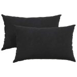 Coussins de canap� en velours c�tel� - vidaxl - noir - 50x30x18 cm - housses amovibles - rembourrage ...