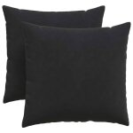 Coussin de canap� en velours - vidaxl - noir - 45x45 cm - housses amovibles - rembourrage polyester - ...