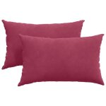 Coussins de canap� en velours - vidaxl - rouge bordeaux - 50x30 cm - housses amovibles - rembourrage ...
