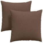 Coussins de canap� - vidaxl - 2 pi�ces - marron - 80x80 cm - housses amovibles - rembourrage polyester ...