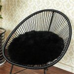 Coussin de chaise en fausse peau de mouton 18 x 18 cm housse ronde coussin de sige tapis doux et moelleux?a02 ...
