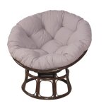 Coussins chaises jardin rond swing hamac - si�ge oiseau nid pendante 60x60cm gris