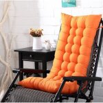 Coussin de chaise longue - orange - polyester - 48x125x8cm - idal pour jardin bain de soleil et transats ...