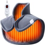 Coussin chauffant electrique pour le dos nuque �paules - alljoy - r�gulation de la temp�rature - gris ...