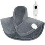 Coussin chauffant electrique pour le dos nuque �paules - alljoy - r�gulation de la temp�rature - gris ...