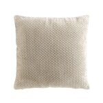 Coussin d�co 45x45 cm flanela ? flanelle relief uni beige d�houssable garnissage polyester