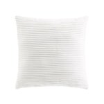 Coussin d�houssable nils 45 x 45 cm velours relief c�tel� blanc - douceur dint�rieur