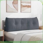 Coussin de dos - abi - velours - gris fonc� - 140 x 24 x 50 cm - ergonomique