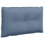 Coussin de dos en velours c�tel� - vidaxl - 80x50 cm - bleu - housses amovibles - rembourrage polyester ...
