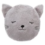 Coussin enfant chat gris d28cm - atmosphera createur dinterieur