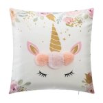 Coussin enfant - atmosphera - licorne - dhoussable - multicolore - 39x39 cm