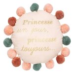 Coussin dcoratif - atmosphera - pompons - multicolore - d. 30 cm - non dhoussable