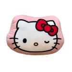 Coussin forme imprim� 100% polyester - hello kitty wink - blanc / rose - 35x30cm