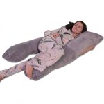 Coussin de grossesse velours - 140x80 cm bananair gris
