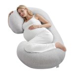 Coussin de grossesse - vevor - forme c - coussin dallaitement doux respirant - avec housse amovible lavable ...