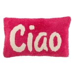 Coussin - j - line - ciao tuft� - coton - rose - 30x50 cm - rectangulaire