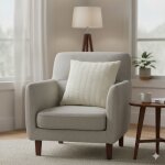 Coussin jacquard crash lineo beige 40 x 40 cm