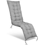 Coussin de jardin 165x50 cm pour transat gris