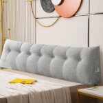 Coussin de lit canap� coussin de tatami grand coussin de tatami d�houssable ( 200 x 50 x 20 gris clair ...