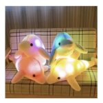 Coussin lumineux dauphin led 32 cm ? peluche multicolore ? effet relaxant et d�coratif ? couleur al�atoire ...