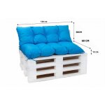 Coussins pour palettes 120x50 + 120x60cm assise bleu - setgarden - industriel - relaxation - ext�rieur ...