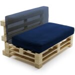 Coussin palette dhoussable impermable - 120x60 cm bananair bleu