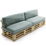 Coussins palette dhoussable impermable - lot x2 bananair gris clair