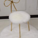 Coussin peau de mouton faux solide couleur chaud ronde coussin tabouret pad - pour la vie chambre maquillage ...