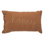 Coussin rectangulaire lili en gaze de coton 50x30cm marron - atmosphera createur dinterieur Coussin rectangulaire lili en gaze de coton 50x30cm marron - atmosphera createur dinterieur