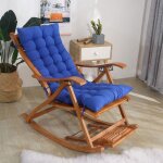 Coussin de relaxation pour fauteuil - bleu - 110x40cm - pais et moelleux - parfait pour terrasse jardin ...