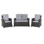 Coussins pour salon de jardin - 4 personnes - gris - r�sine tress�e - lavable en machine