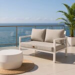 Coussins pour salon de jardin d�houssable 120x60cm - beige chin�