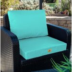 Coussins pour salon de jardin déhoussable 50x60cm bleu caraïbes Coussins pour salon de jardin déhoussable 50x60cm bleu caraïbes