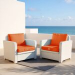 Coussins pour salon de jardin d�houssable 50x60cm orange