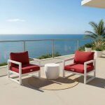 Coussins pour salon de jardin d�houssable 60x60cm - bordeaux chin�